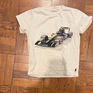 Molo Cream Tee with Black and Yellow Formula Car